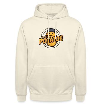 Funny Potato with Baseball Cap Vegan Vegetarian - Unisex Hoodie - vanilla - Front - Alina (178cm) & Michal (187cm)