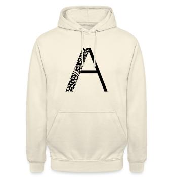 Buchstabe A - Unisex Hoodie - Vanille-Milchshake - Vorne - Alina (178cm) & Michal (187cm)