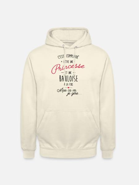 princesse et Bauloise - Sweat-shirt à capuche unisexe - vanille
