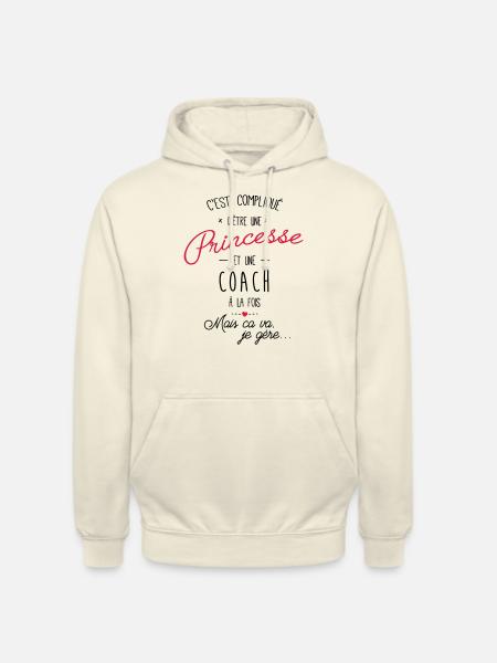 Princesse et coach - Sweat-shirt à capuche unisexe - vanille
