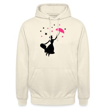frau_regenschirm_02 - Unisex Hoodie - Vanille-Milchshake - Vorne - Alina (178cm) & Michal (187cm)