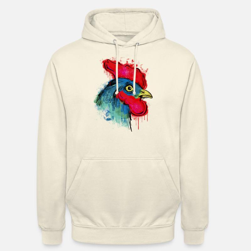 Le coq dans le profil - Sweat-shirt à capuche unisexe - vanille