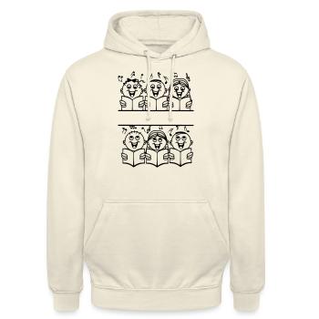 Bannière de texte de la chorale de l’église d’enfants - Sweat-shirt à capuche unisexe - vanille - Devant - Alina (178cm) & Michal (187cm)