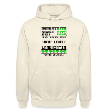 Landwirt Landwirtin Prüfung Ausbildung bestanden - Unisex Hoodie - Vanille-Milchshake - Vorne - Alina (178cm) & Michal (187cm)