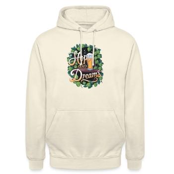 Hopfen und Träume - Unisex Hoodie - Vanille-Milchshake - Vorne - Alina (178cm) & Michal (187cm)