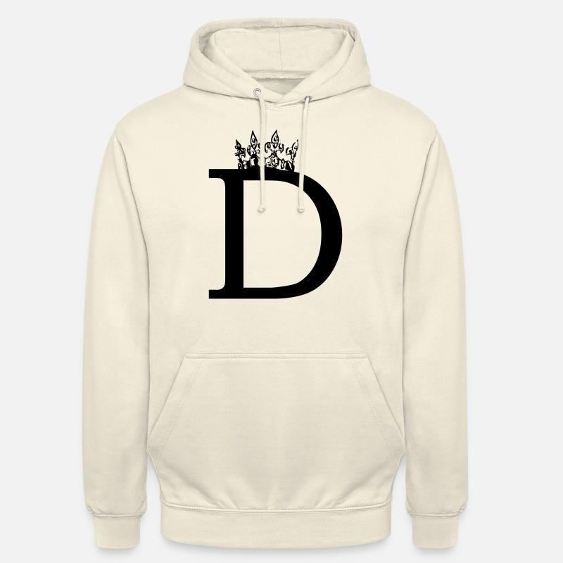 couronne D - Sweat-shirt à capuche unisexe - vanille
