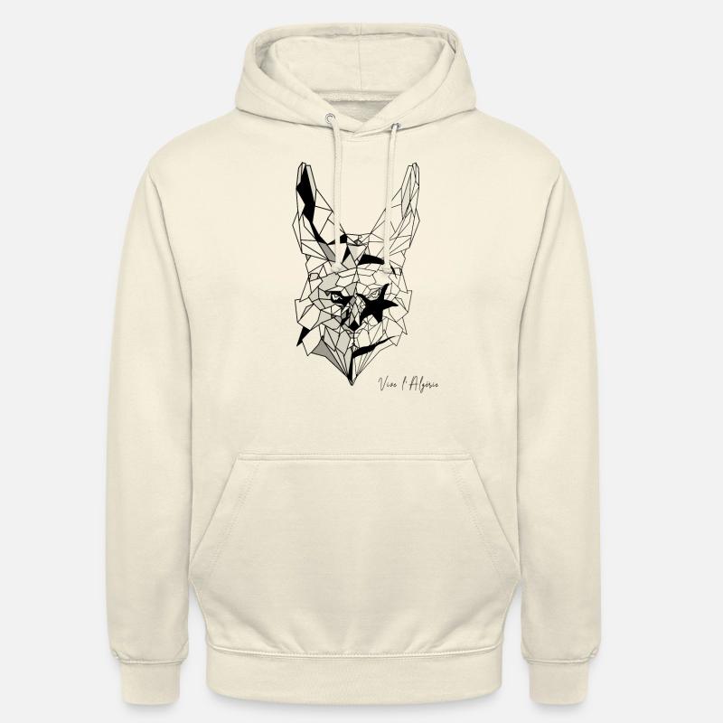Fennec polygone drapeau de l'Algérie - Sweat-shirt à capuche unisexe - vanille