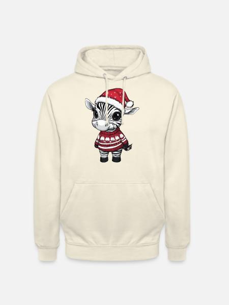 Zebra Christmas Comic - Unisex Hoodie - vanilla