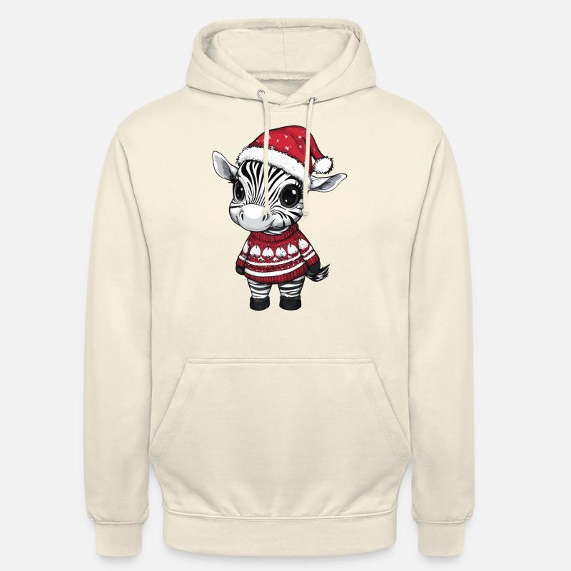 Zebra Christmas Comic - Unisex Hoodie - vanilla