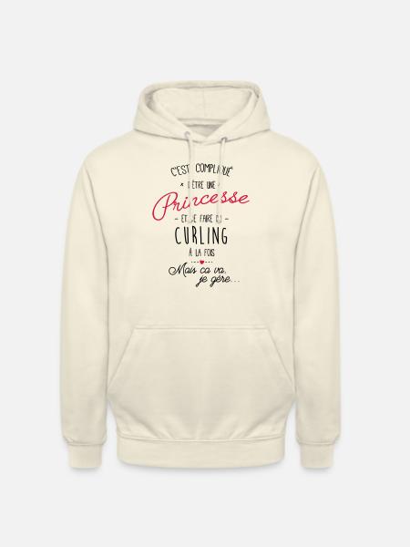princesse et Curling - Sweat-shirt à capuche unisexe - vanille