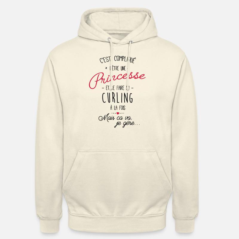 princesse et Curling - Sweat-shirt à capuche unisexe - vanille