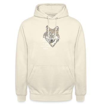 Le loup - Sweat-shirt à capuche unisexe - vanille - Devant - Alina (178cm) & Michal (187cm)