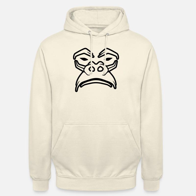 Grumpy Gorilla - Sweat-shirt à capuche unisexe - vanille