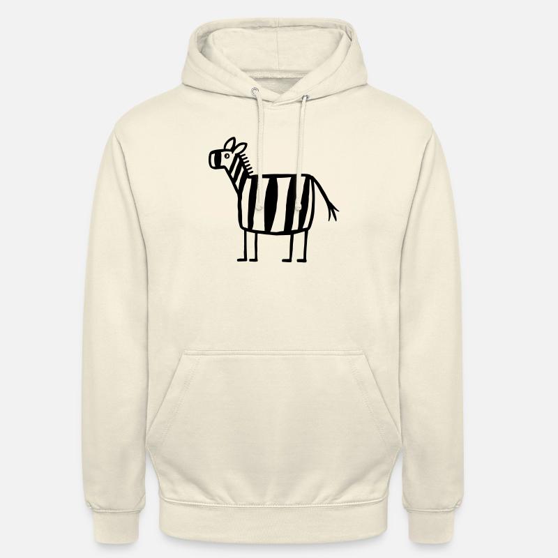 Zebra - Zèbre - Sweat-shirt à capuche unisexe - vanille
