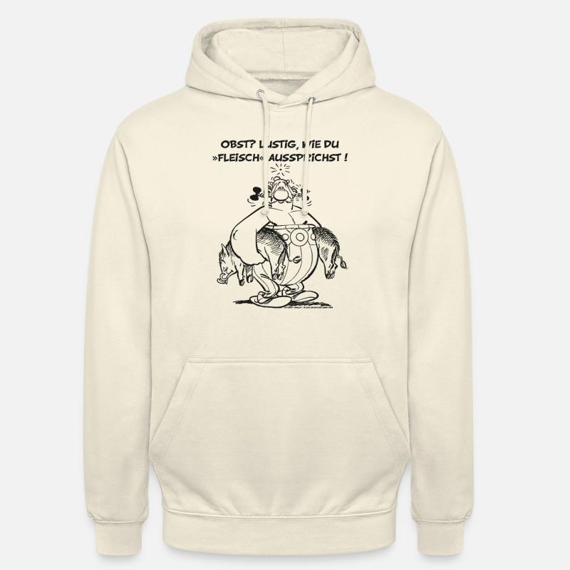 Asterix Obelix Obst Fleisch lineart - Sweat-shirt à capuche unisexe - vanille