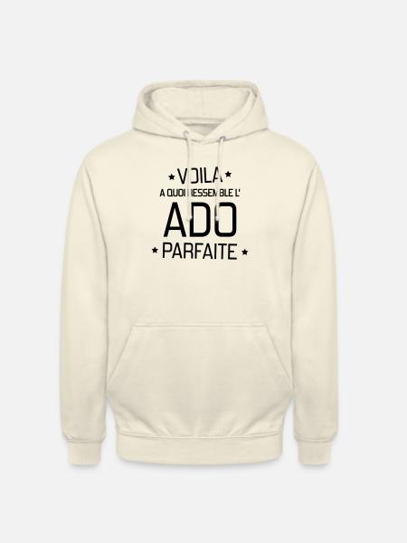 adolescent / enfant / ado / adolescente - Sweat-shirt à capuche unisexe - vanille
