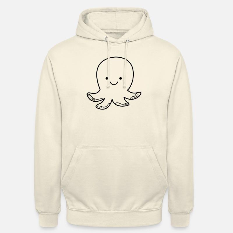 Pieuvre Sourire - Sweat-shirt à capuche unisexe - vanille