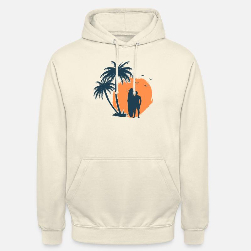 Surfer Palm Strand 1 - Unisex Hoodie - Vanille-Milchshake