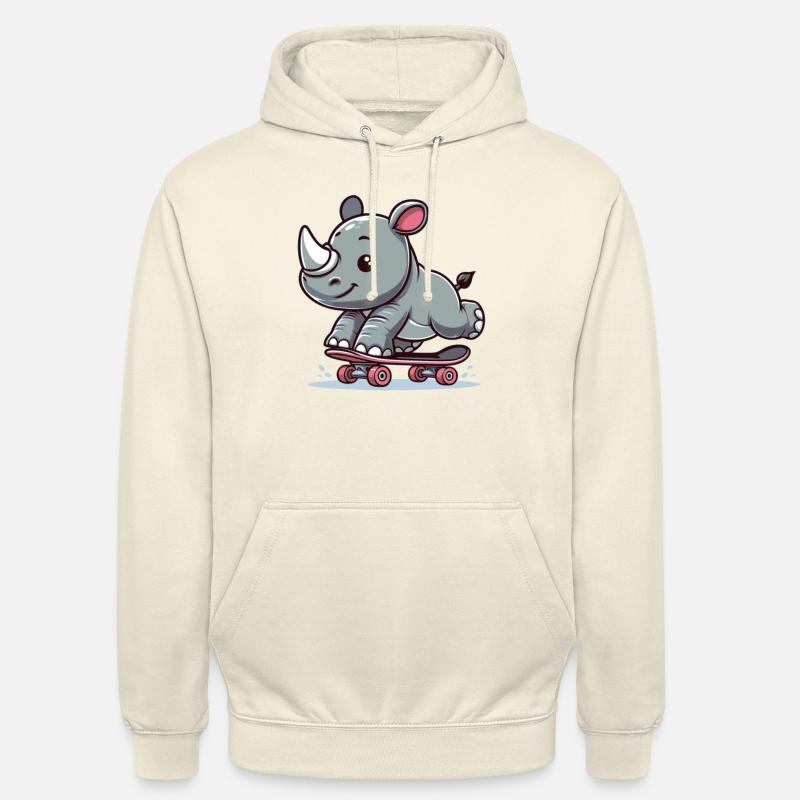 Bébé rhinocéros - Sweat-shirt à capuche unisexe - vanille