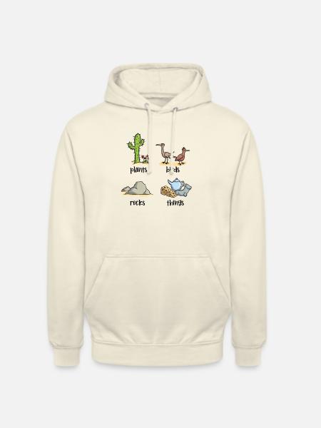 Plants birds rocks things - Unisex Hoodie - vanilla