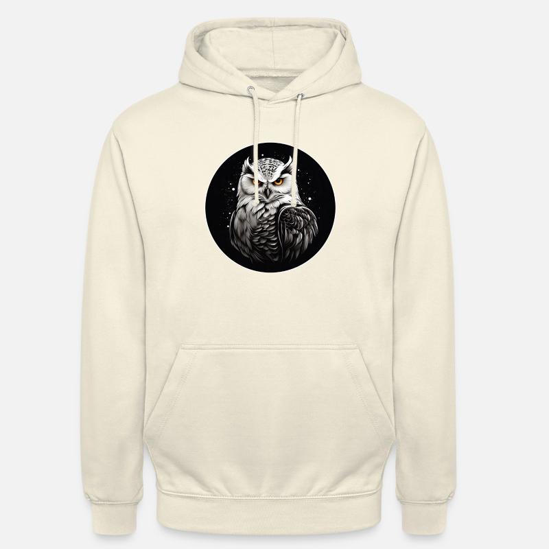 Schneeeulenportrait Schneeeule Eulengrafik - Unisex Hoodie - Vanille-Milchshake