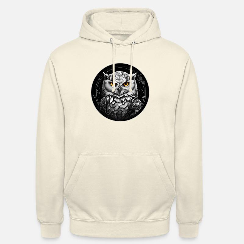 Schneeeulenportrait Schneeeule Eulengrafik - Unisex Hoodie - Vanille-Milchshake