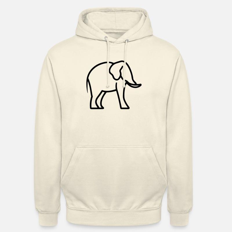 éléphant - Sweat-shirt à capuche unisexe - vanille