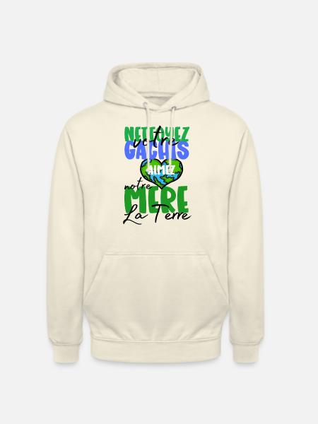 J'aime ma Planète 04 - Sweat-shirt à capuche unisexe - vanille