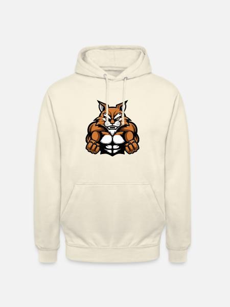 Cat Muscles Workout - Unisex Hoodie - vanilla