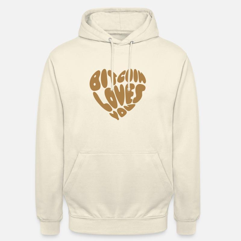 Bitcoin vous aime - Sweat-shirt à capuche unisexe - vanille