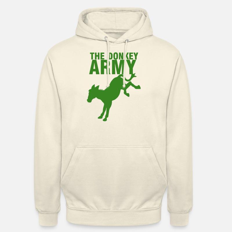 Âne / ferme: L'Armée Ane - Sweat-shirt à capuche unisexe - vanille