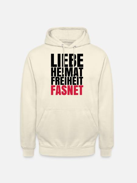 LIEBE HEIMAT FASNET - Unisex Hoodie - Vanille-Milchshake