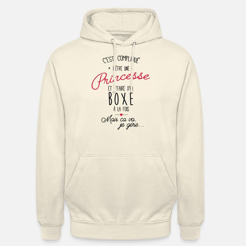 princesse et Boxe - boxeuse - Sweat-shirt à capuche unisexe - vanille