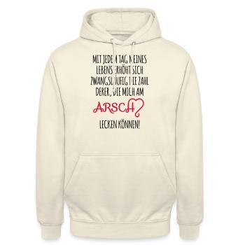 AM ARSCH - Unisex Hoodie - Vanille-Milchshake - Vorne - Alina (178cm) & Michal (187cm)