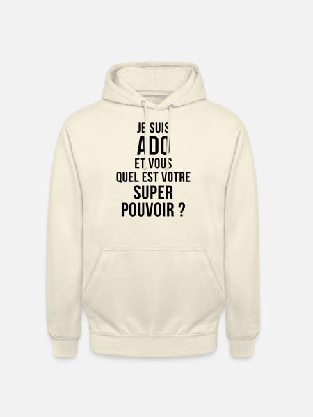 adolescent / enfant / ado / adolescente - Sweat-shirt à capuche unisexe - vanille