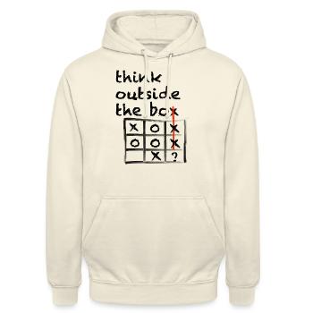 think outside the box - Unisex Hoodie - Vanille-Milchshake - Vorne - Alina (178cm) & Michal (187cm)