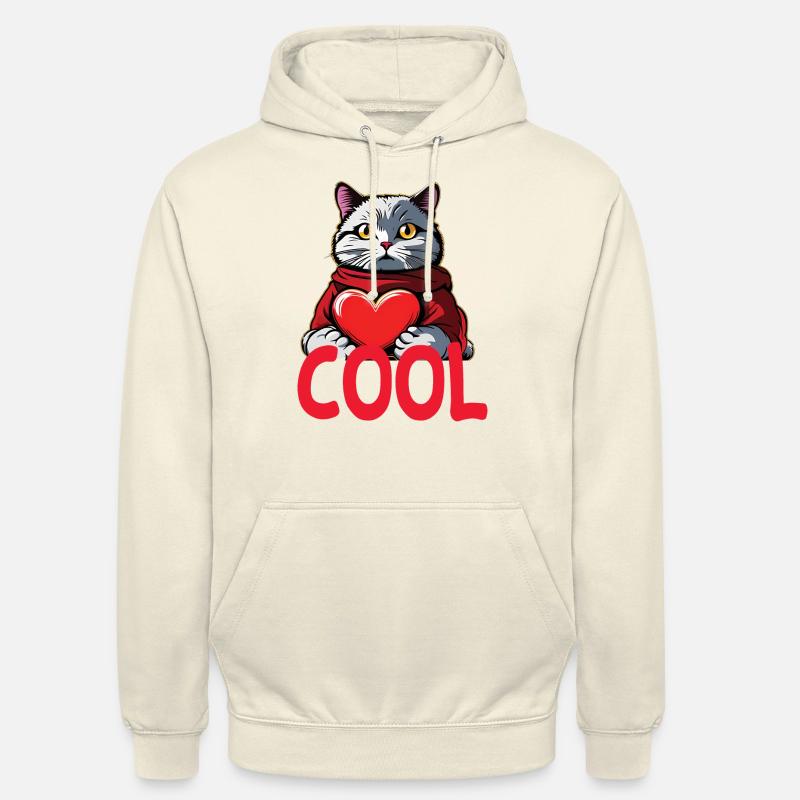 Cool Katze - Cool Cat - Unisex Hoodie - Vanille-Milchshake