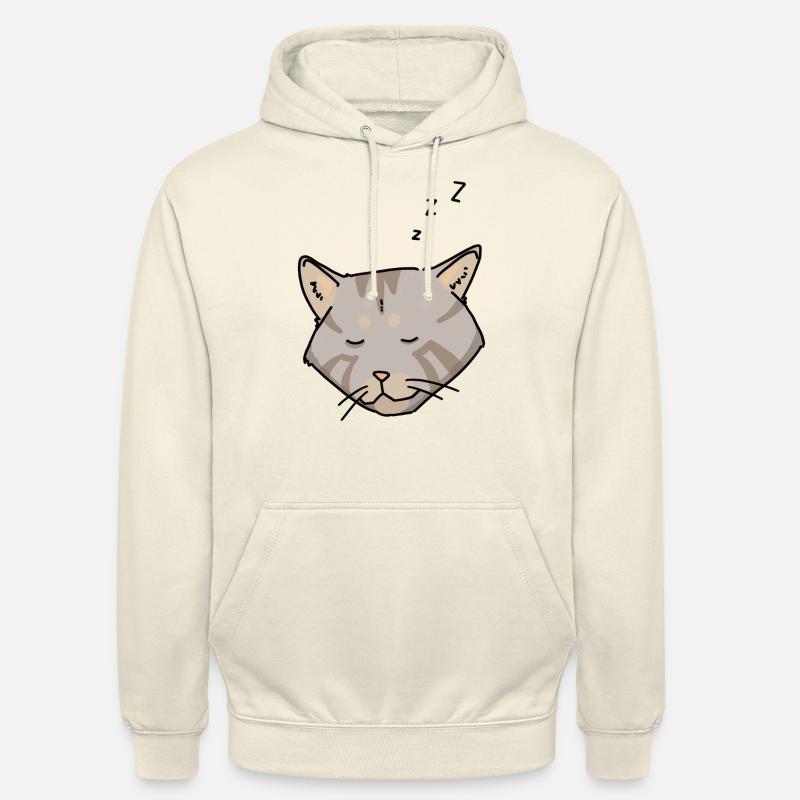 Graue schläfrige Katze - Unisex Hoodie - Vanille-Milchshake