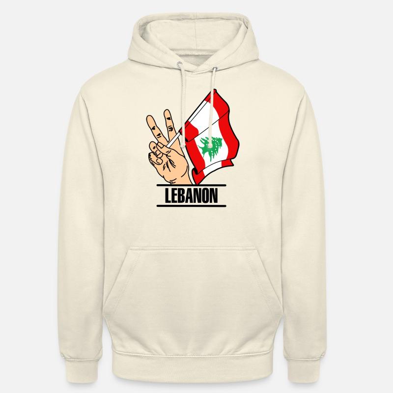 Flagge Libanon Friedenszeichen Text LIBANON - Unisex Hoodie - Vanille-Milchshake