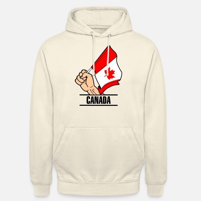 Flag Canada premier texte CANADA - Sweat-shirt à capuche unisexe - vanille