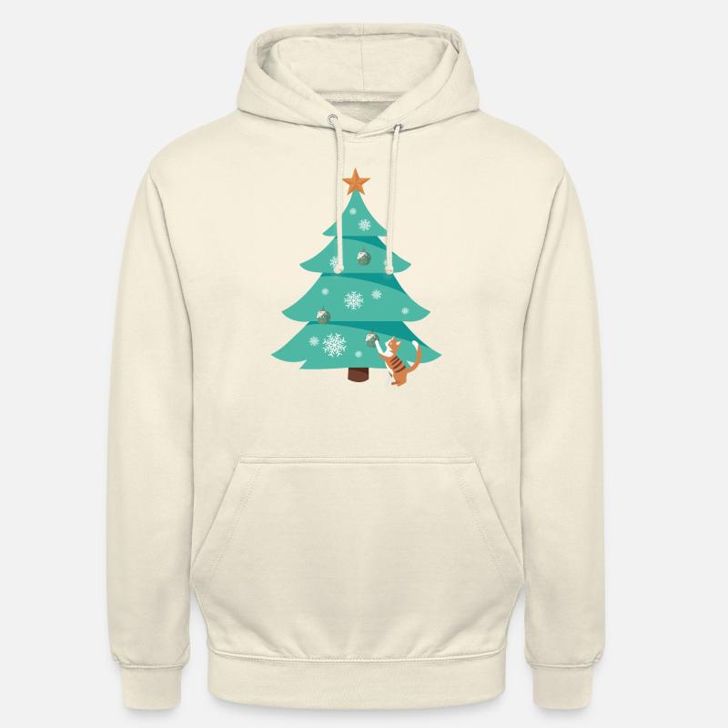 Juletre Juletre katt - Unisex-hettegenser - vanilje-milkshake