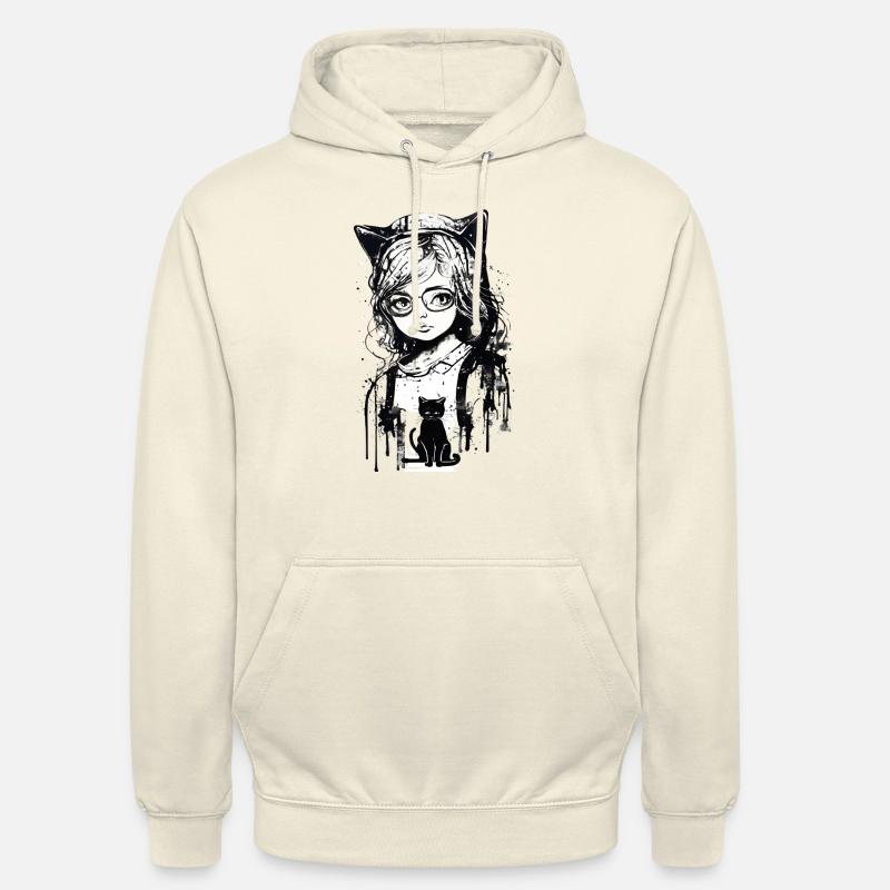 Mädchen mit Katze - Unisex Hoodie - Vanille-Milchshake