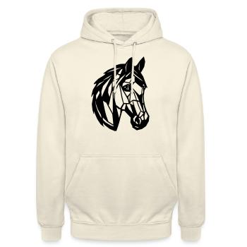 Pferdekopf - Unisex Hoodie - Vanille-Milchshake - Vorne - Alina (178cm) & Michal (187cm)