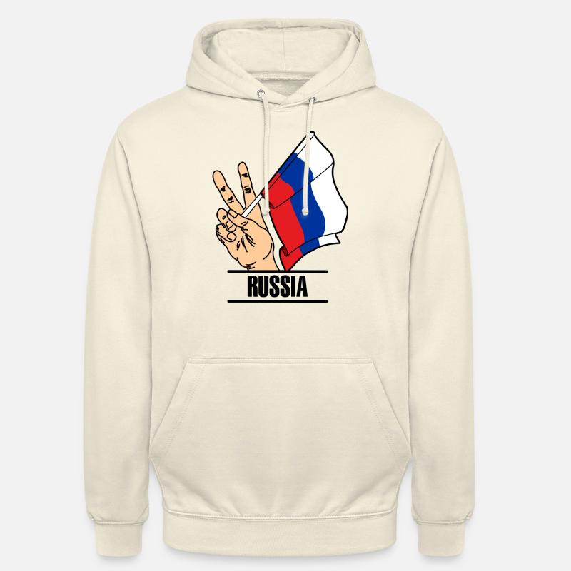 Drapeau Russie signe de paix texte RUSSIE - Sweat-shirt à capuche unisexe - vanille