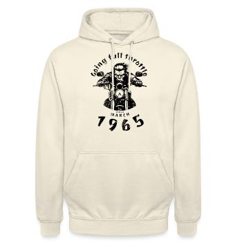 60. Geburtstag Tourne à plein régime depuis 03/1965 - Sweat-shirt à capuche unisexe - vanille - Devant - Alina (178cm) & Michal (187cm)