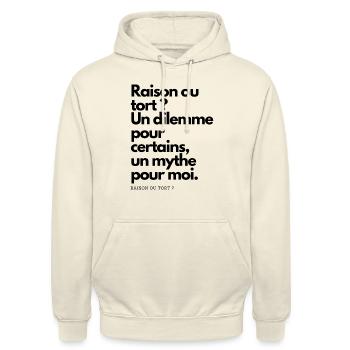 Humour Chic - Sweat-shirt à capuche unisexe - vanille - Devant - Alina (178cm) & Michal (187cm)
