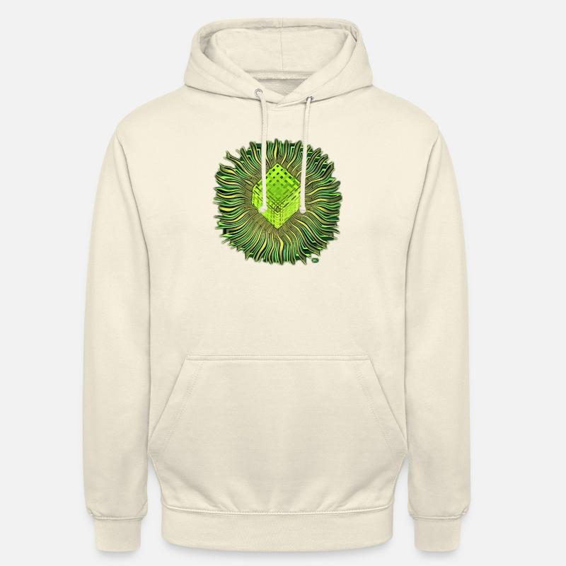 Psychédélique Cube / Cube psychédélique - Sweat-shirt à capuche unisexe - vanille