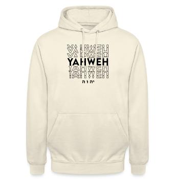 Yahweh - Vêtements chrétiens - Sweat-shirt à capuche unisexe - vanille - Devant - Alina (178cm) & Michal (187cm)