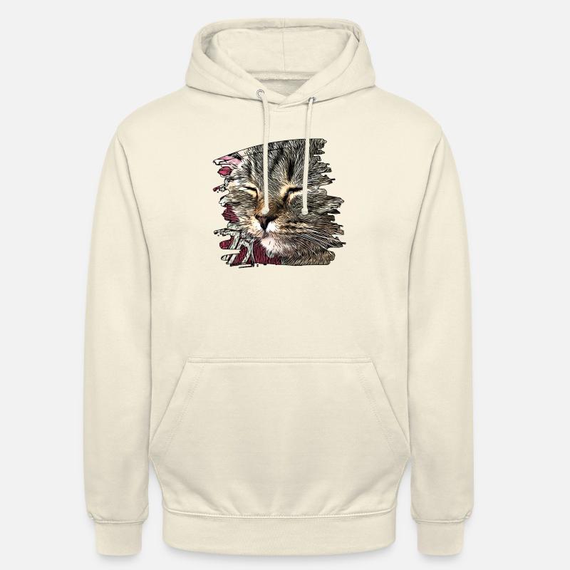Visage de chat 6 - Sweat-shirt à capuche unisexe - vanille