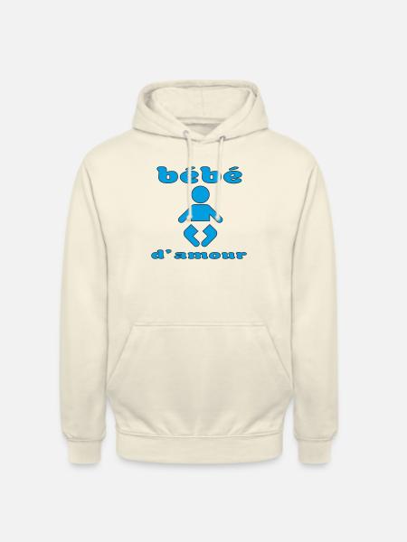 Bébé d'amour - Sweat-shirt à capuche unisexe - vanille